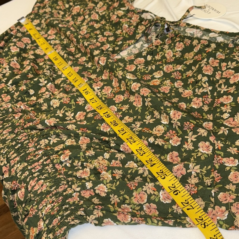 Lost + Wander dress wide neckline w/keyhole opening & tie lined floral Sz 3X NWT - Picture 5 of 9
